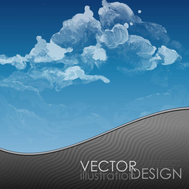 Cloud, Sky Painted Background vector art illustration