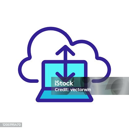 istock cloud storage icon vector. Isolated contour symbol illustration 1205195470