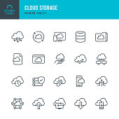 Set of Cloud Storage Services vector icons.