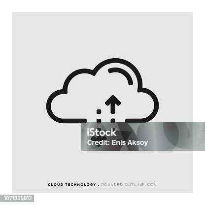 istock Cloud Technology Rounded Line Icon 1071355812