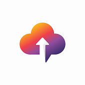 istock Cloud upload logo template design vector illustration 1338204127