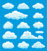 Vector illustration on the clouds set.