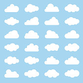 Set of Clouds Silhouettes in Vector. Design Elements For The Weather Forecast.