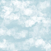 Clouds with Blue Background. Baby Shower Invitation Cards Background, Nursery Room Wallpaper