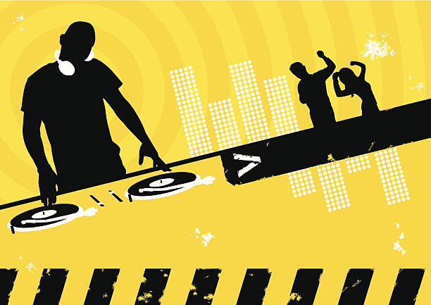 Clubbing Scene This is a vector illustration reflect the clubbing scene. dj stock illustrations