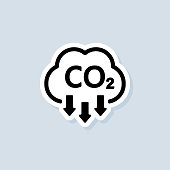istock Co2 sticker. Carbon Dioxide Emissions icon or logo. co2 emissions. Vector on isolated white background. EPS 10 1310897606
