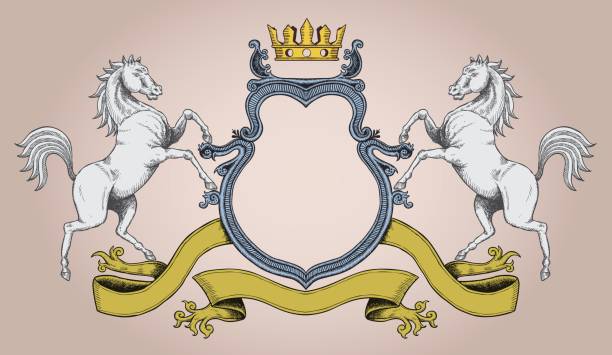 Coat of Arm coat of arm design. horse illustration(f11616729) and the antique frame(11704076) are lonely also in my portfolio... horse borders stock illustrations