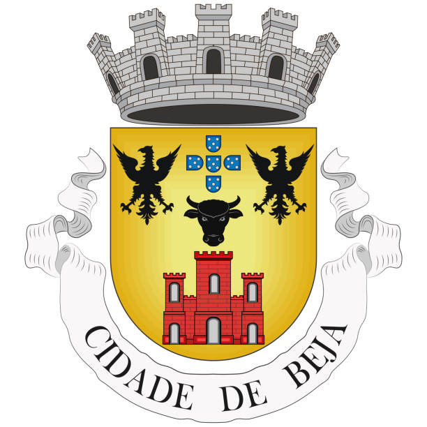 ilustrações de stock, clip art, desenhos animados e ícones de coat of arms of beja district in portugal - alentejo