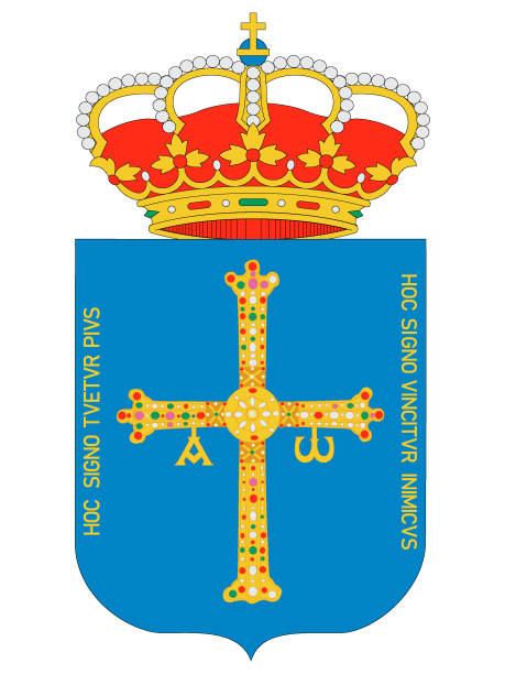 ilustrações de stock, clip art, desenhos animados e ícones de coat of arms of the spanish autonomous community of principality of asturias - cargo canarias