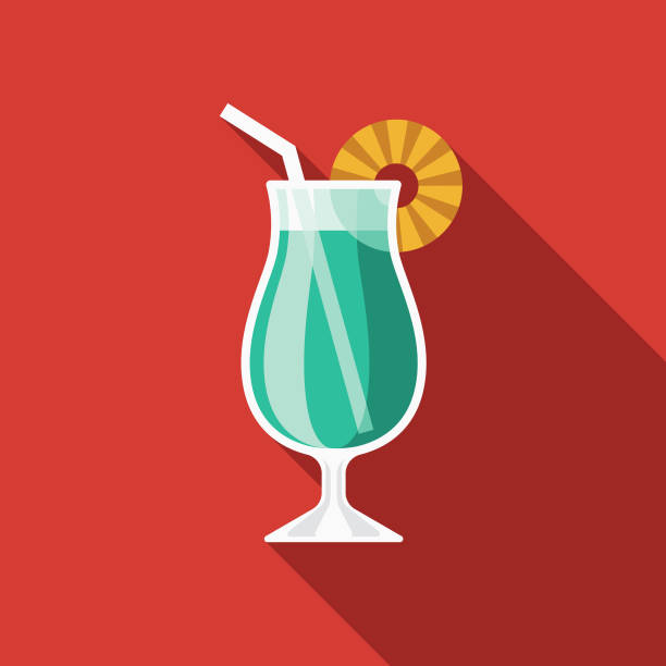 Cocktail Bartending Icon A thin line icon. File is built in the CMYK color space for optimal printing. Color swatches are global so it’s easy to change colors across the document. cocktail symbols stock illustrations