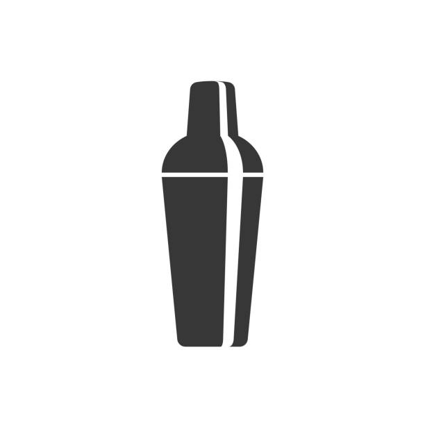 cocktail shaker icon cocktail shaker icon, silhouette design alcohol drink silhouettes stock illustrations