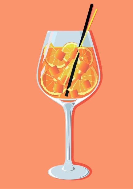 illustrations, cliparts, dessins animés et icônes de cocktail d’aperol spritz aperetif - apéritif