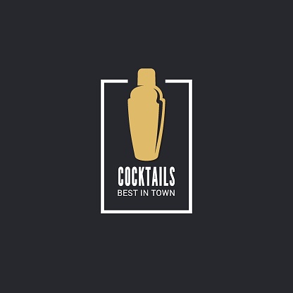 Cocktails shaker on black background 10 eps