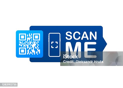 istock QR code for smartphone. Inscription scan me with smartphone icon. Qr code for payment. Vector illustration 1283192735