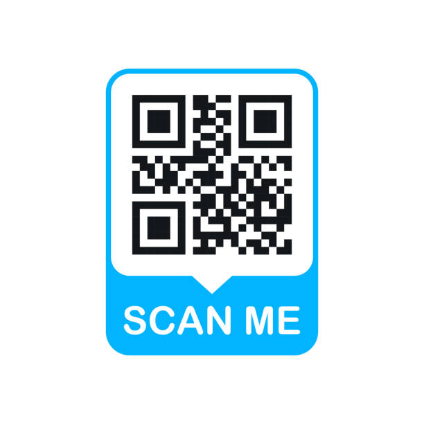 qr code scan label. scan qr code icon. scan me text. vector illustration. - qr code 幅插畫檔、美工圖案、卡通及圖標