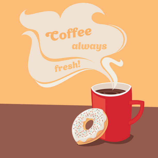 Coffee always fresh! vector art illustration