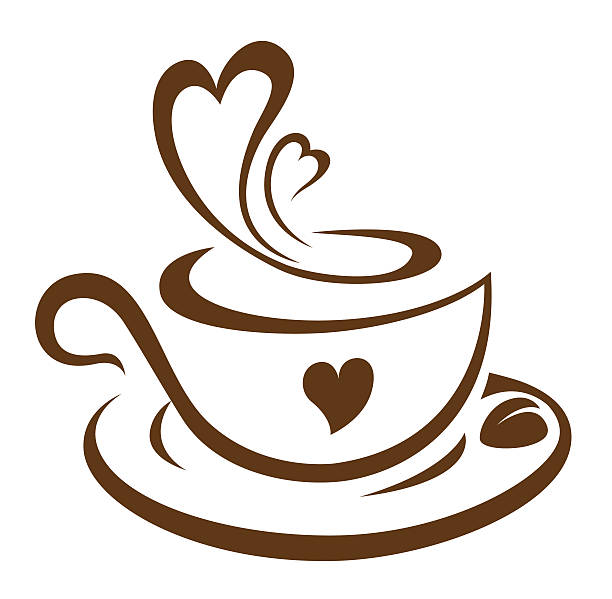 coffee and love vector art illustration
