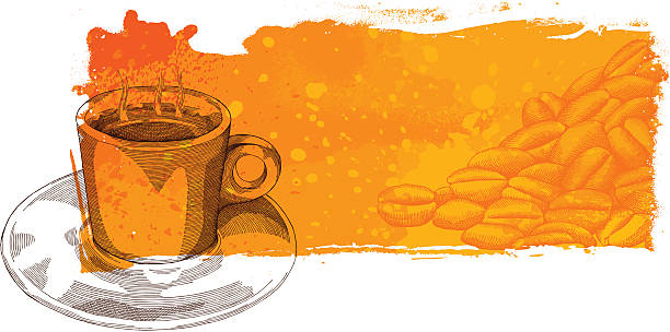 ilustrações de stock, clip art, desenhos animados e ícones de banner de café - background coffee