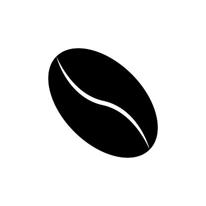 Download Coffee Bean Icon Silhouette On White Background Stock ...