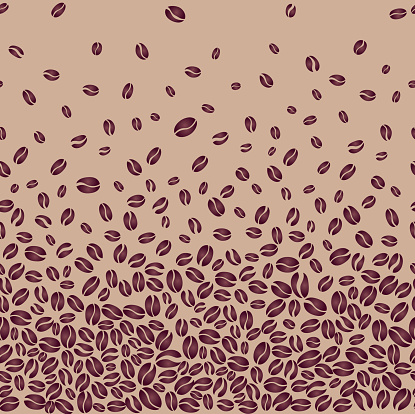 Coffee bean seamless border pattern