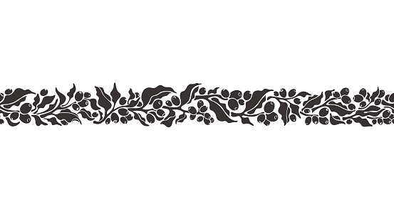 Coffee border, seamless pattern. Vector branch