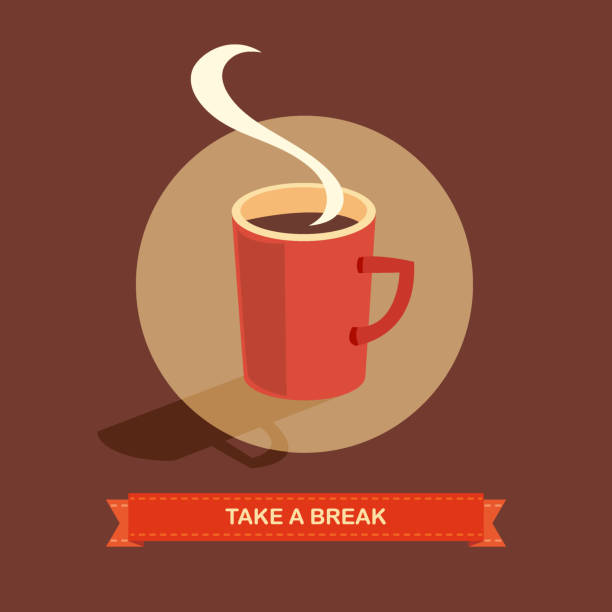 Coffee Break Vector of take a break with cup of coffee. EPS Ai 10 file format. coffee break stock illustrations