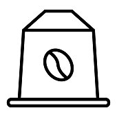 istock Coffee Capsule Line Icon, Outline Symbol Vector Illustration 1312869554