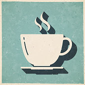 istock Coffee cup. Icon in retro vintage style - Old textured paper 1337767048