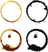 vector file of coffee cup stains