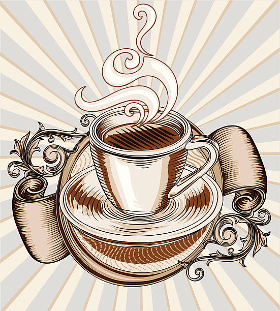 ilustrações de stock, clip art, desenhos animados e ícones de emblema de café - hot chocolate