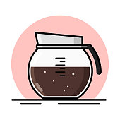 Coffee filter. Flat illustration on a white background. Coffee machine