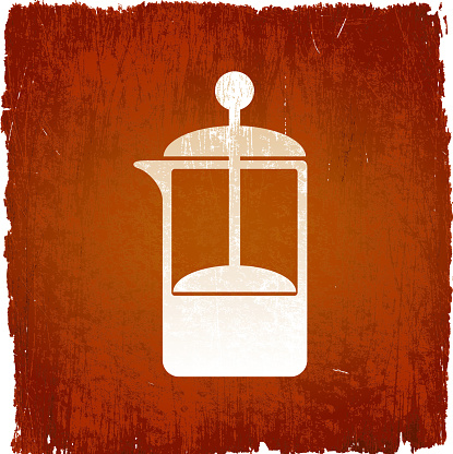 Coffee French press on royalty free vector Background