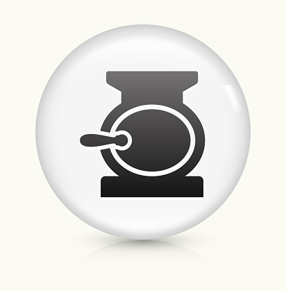 Coffee Grinder icon on white round vector button