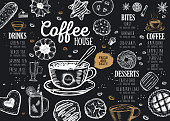 istock Coffee house menu. Restaurant cafe menu, template design. Food flyer. 1352073924