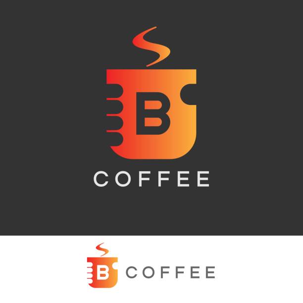 coffee initial Letter B icon design icon template with a cup of coffee element fancy letter b silhouettes stock illustrations