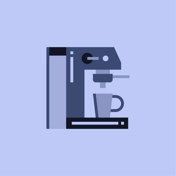 stockillustraties, clipart, cartoons en iconen met pictogram koffiezetapparaat - kookeiland