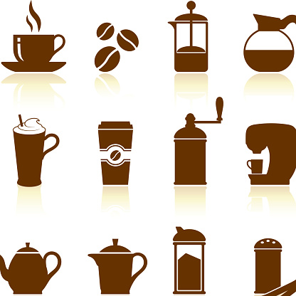 Coffee royalty free vector icon set