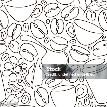 istock Coffee seamless pattern. Vector graphic background 1189322746