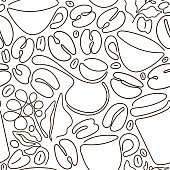 istock Coffee seamless pattern. Vector graphic background 1189322746