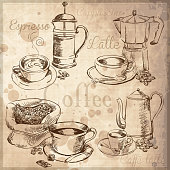 Vector illustration of vintage coffee