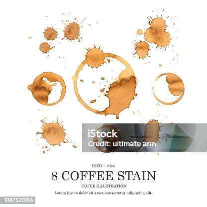 istock coffee stain illustration set. 1087520106