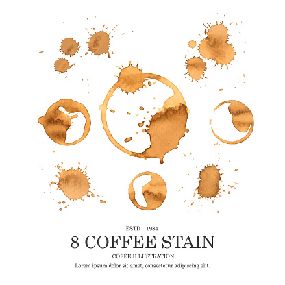coffee stain illustration set.