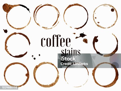 istock Coffee stains. Isolated vector illustration. 1029880198