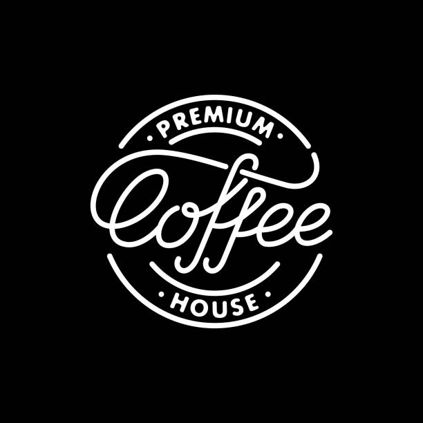 Coffee stamp black Coffee house emblem. Lettering stamp. Modern calligraphy style. Vector illustration coffee shop stock illustrations