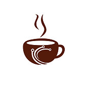 istock Coffee tech vector logo design. 1267886053