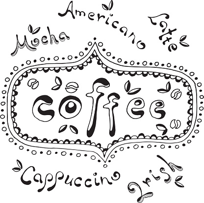 Coffee time, Hand drawn text