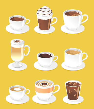 Coffee types set