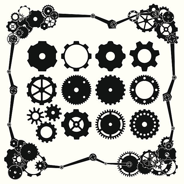 Cogwheels and Gear Icons vector art illustration