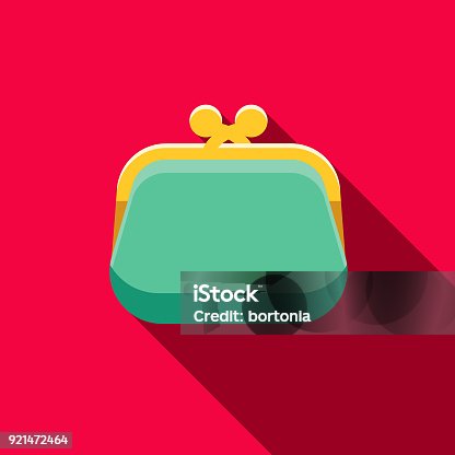 istock Coin Purse Flat Design Casino Icon with Side Shadow 921472464