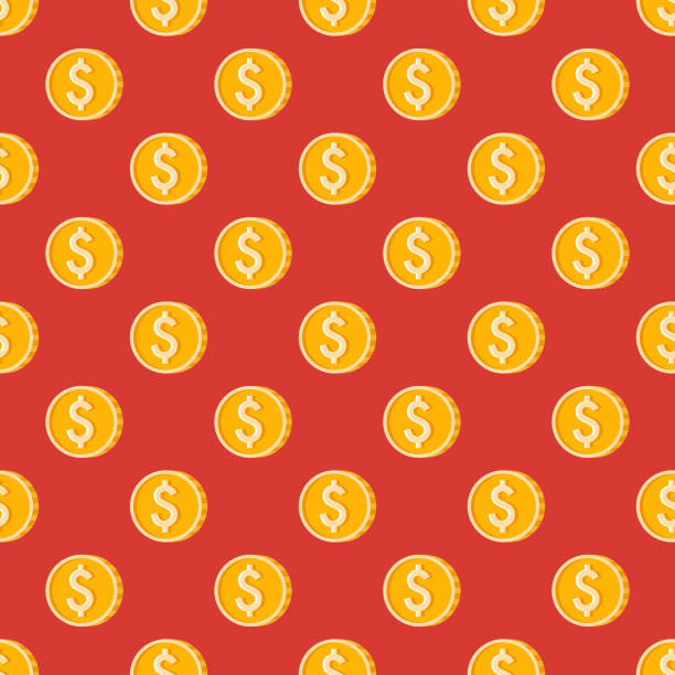 Coin USA Seamless Pattern A seamless pattern created from a single flat design icon, which can be tiled on all sides. File is built in the CMYK color space for optimal printing and can easily be converted to RGB. No gradients or transparencies used, the shapes have been placed into a clipping mask. change designs stock illustrations